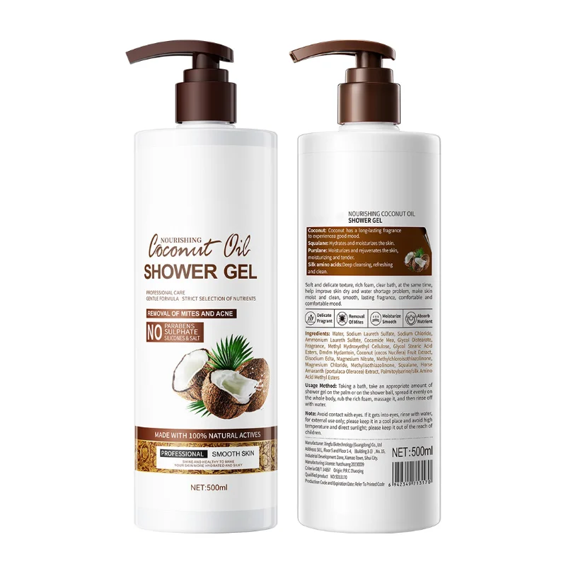 Manufacturer Whitening Body Deep Cleansing Exfoliating Perfumes Luxury Women Bath Body Wash Coconut Shower Gel