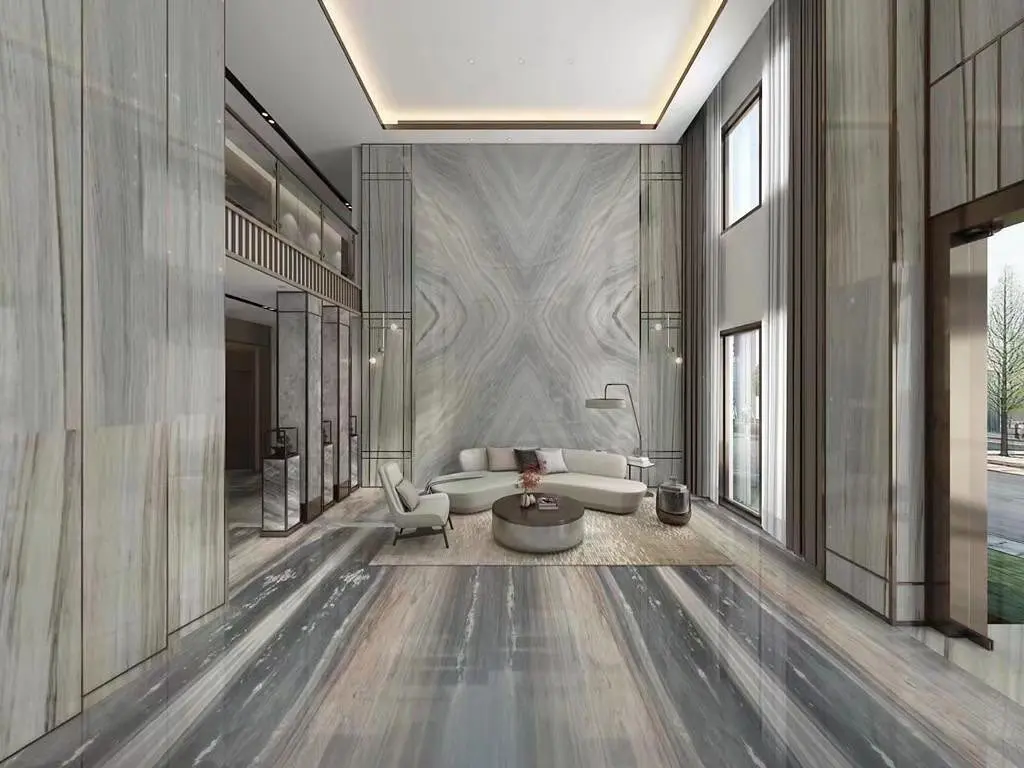 Luxury Modern Decorative Flooring Design Blue Marble With White Vein Marble Floor Tiles