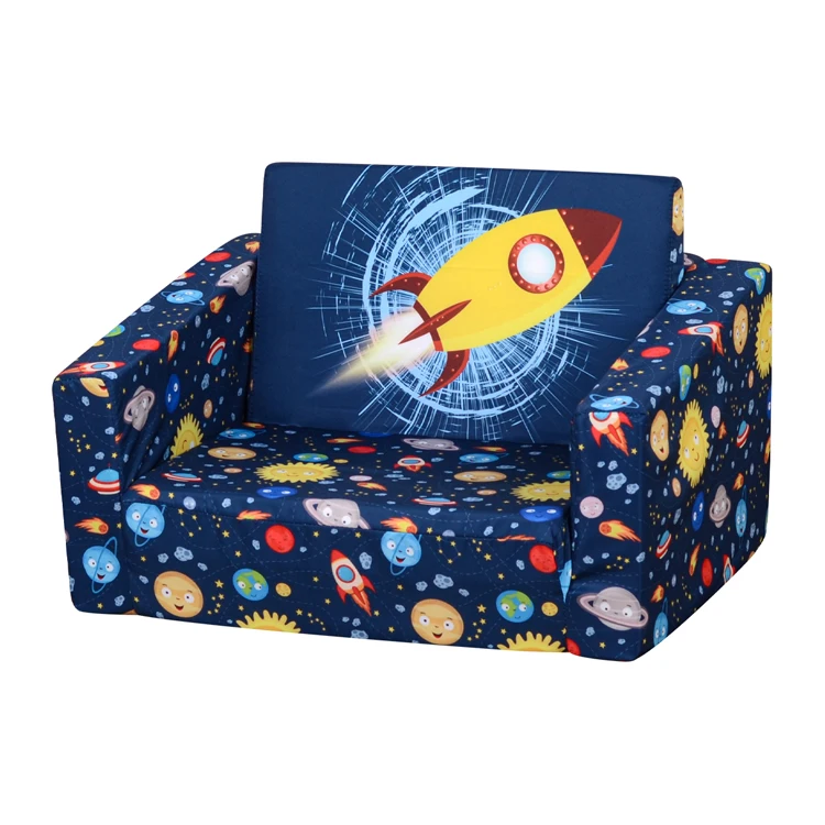 2021 hot sell design kids flip out sofa 2-in-1 Flip Open Foam Couch Bed