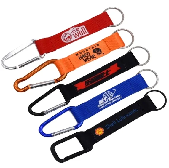 Cheap Promotion Branded Woven Short Wrist Blank Nylon Custom Lanyard Keychain
