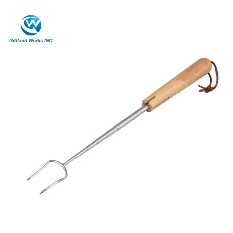  Телескопическая вилка для барбекю с деревянной ручкой