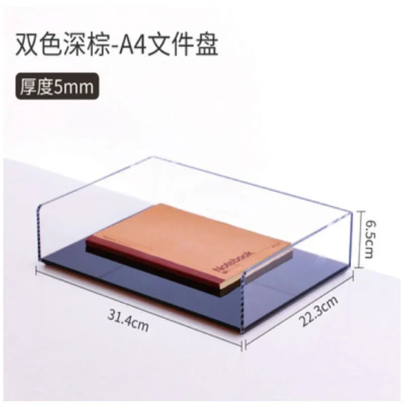 Desk Paper Organizer Tray Clear Acrylic Stackable Document Organizer Office Color File Tray Organizer for A4 Paper Holder