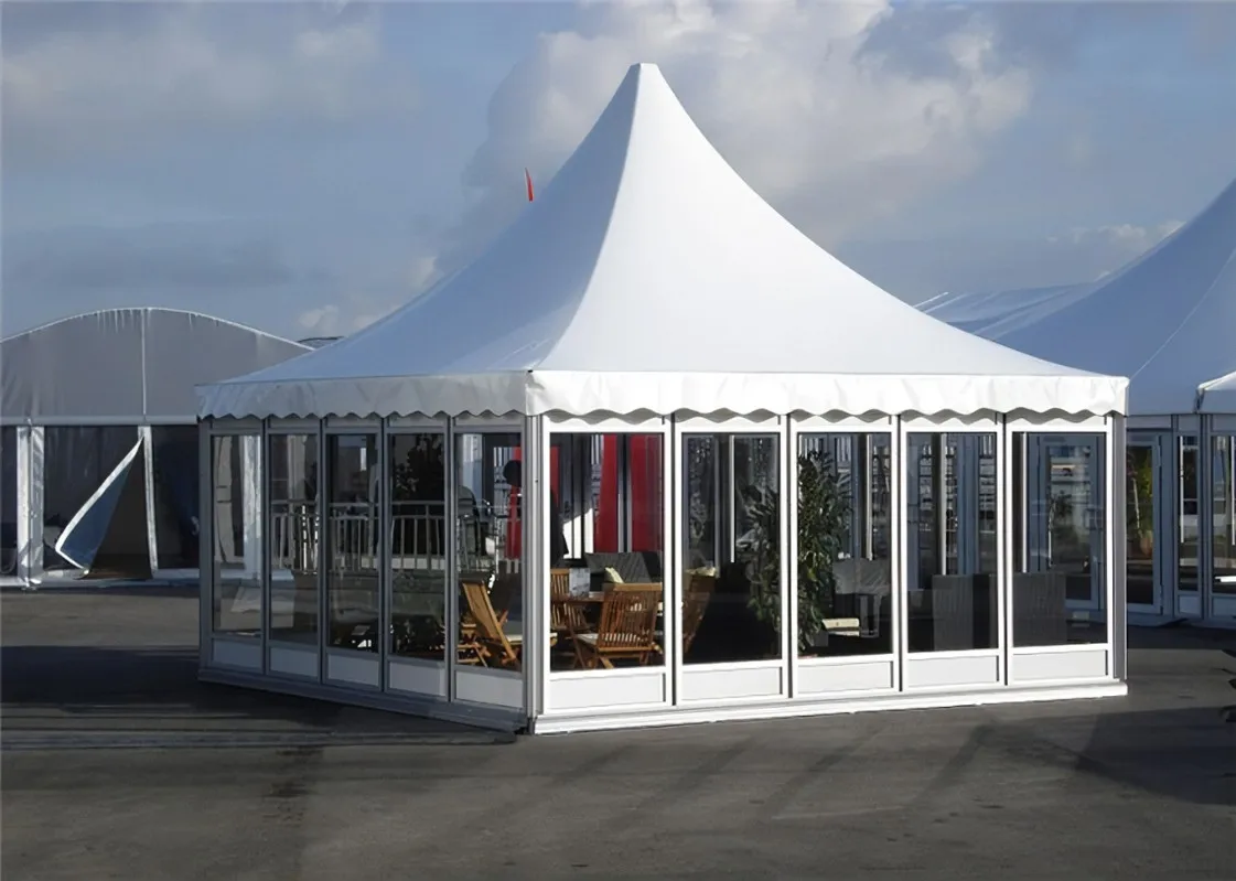 Outdoor Polygon Gazebo Pagoda Tent Customized Glass Tent Luxury Party Tents For Events