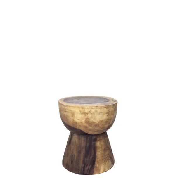 Minimalist Modern Solid Suar Wood Slabs Stool Chair for Kitchen Outdoor Garden Home Bar Hotel Villa Park Furniture