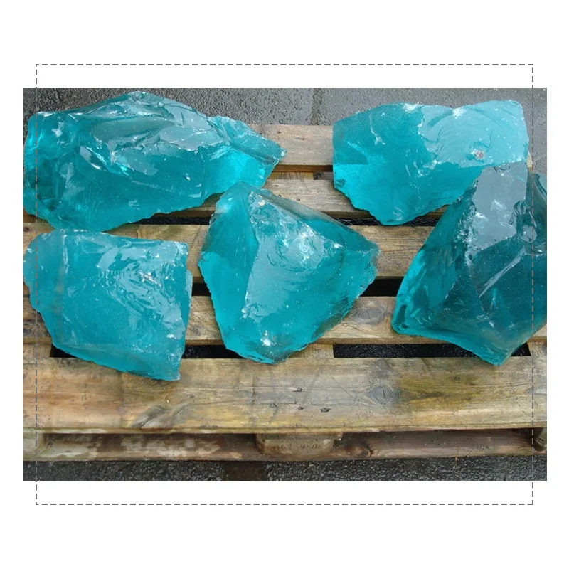 Crushed large glass rock for garden