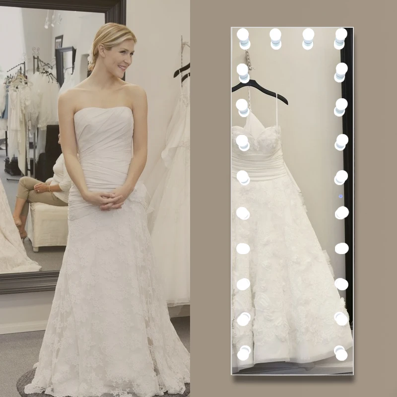 professional dressing makeup tall big hollywood floor mirror with bluetooth