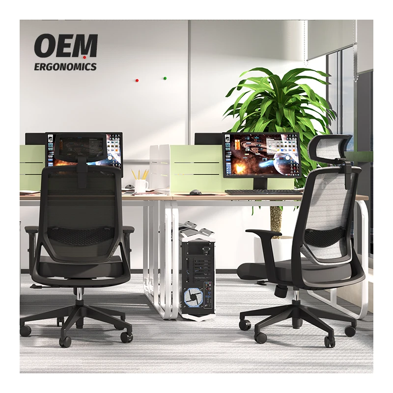 High back ergonomic computer chair sillas de oficina executive manager office chairs with headrest