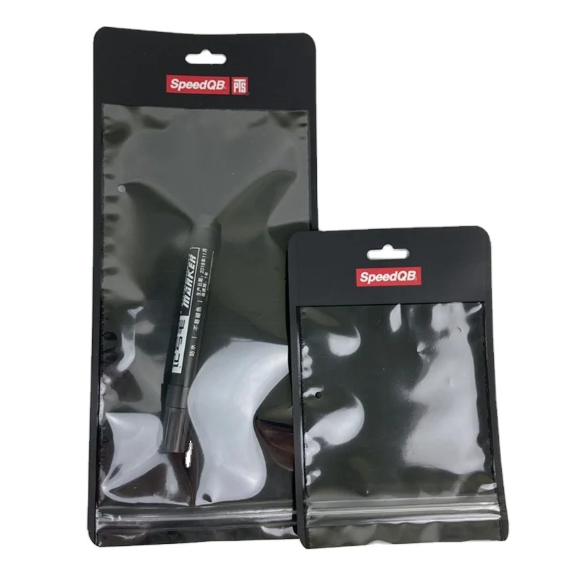 Custom Printed Aluminum Foil 3 Side Seal Zipper Clear Plastic Mobile USB Cable Bag Ziplock Phone Case Packaging Bag