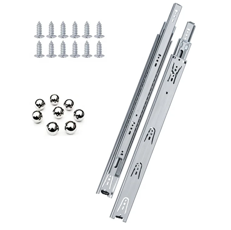 Телескопическая скользка 45 мм выдвижная из нержавеющей стали с шарикоподшипником для кухонного шкафа