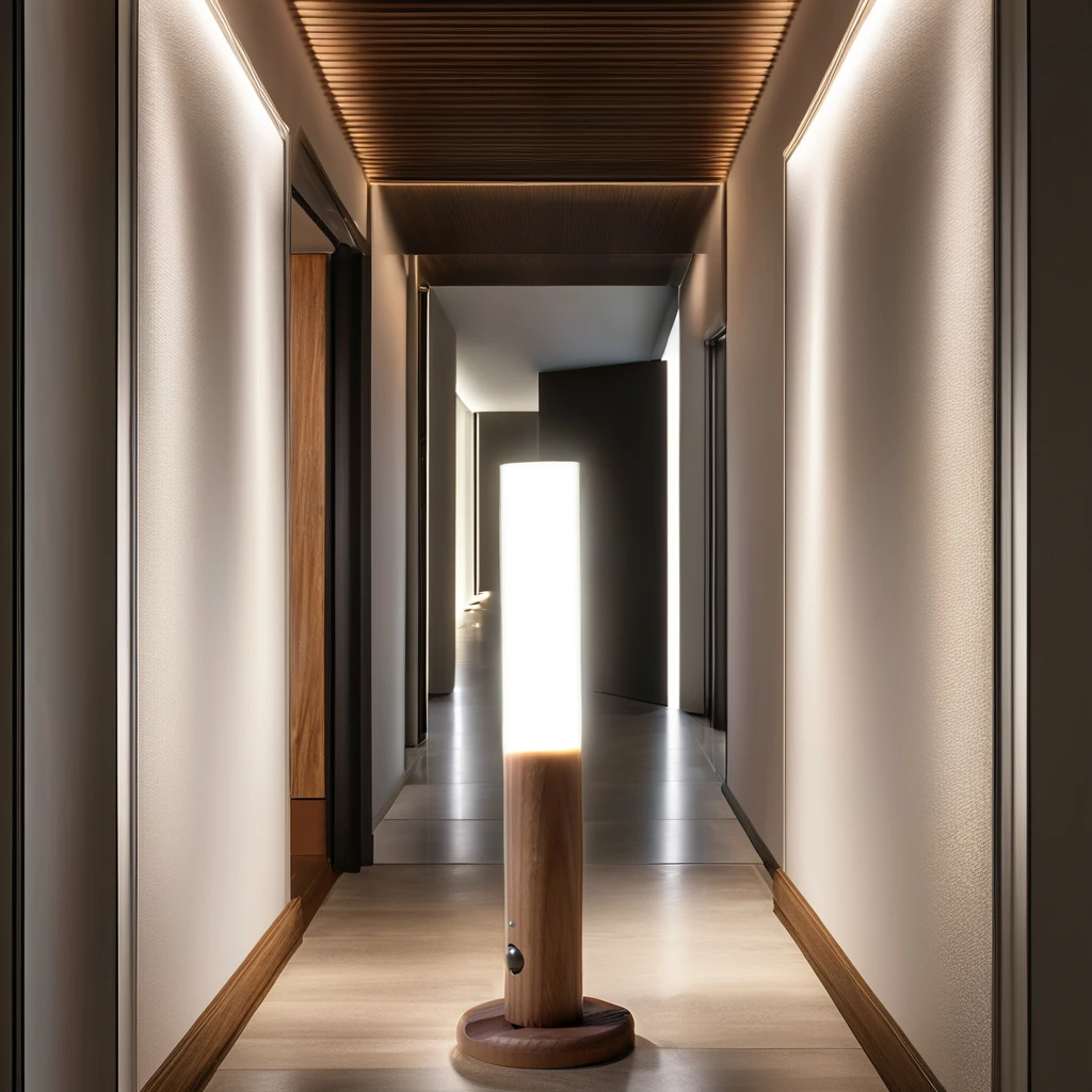 USB Charging Wooden Table Lamp with LED Night Light Multipurpose Induction Cabinet Lamp ABS Body Sensor for Bedroom