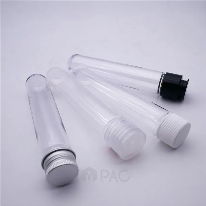 clear custom pet plastic container essential oil bath salt test tube 50ml