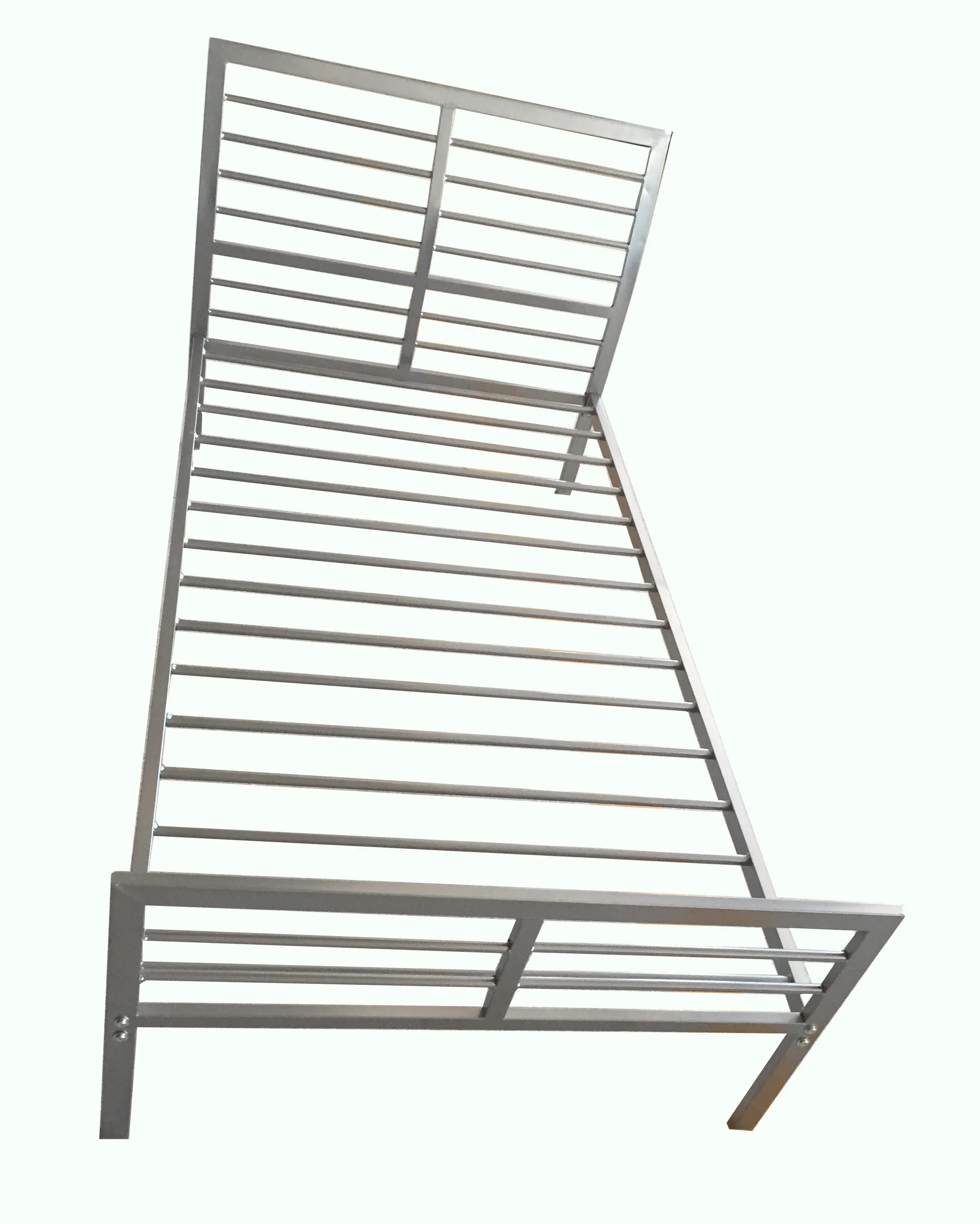 
Silver Simple Industrial Home Furniture Metal Single Steel Bed 