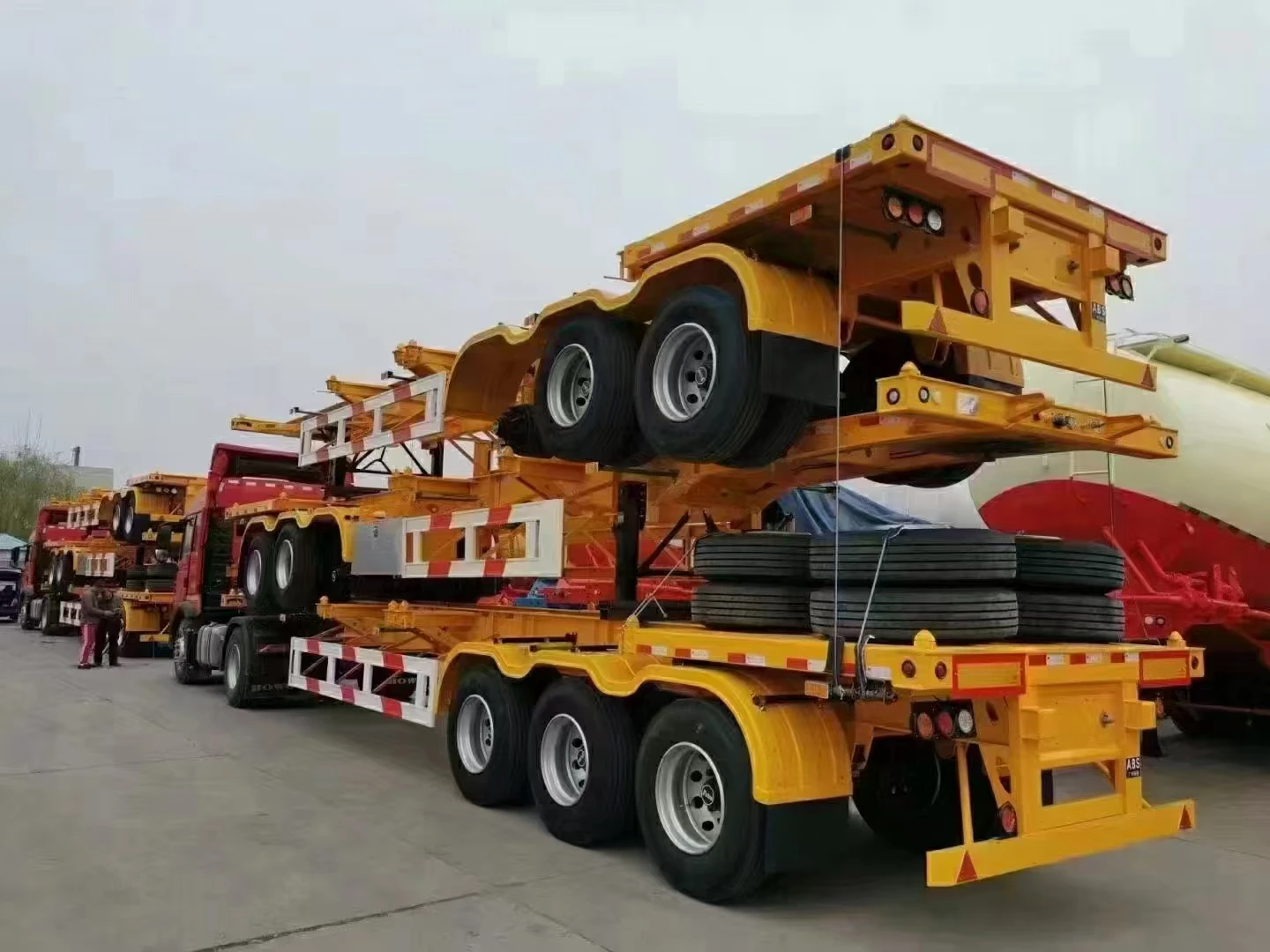 2024 GHANA Local Factory Truck Trailer 3 Axle 40ft Container Semi Trailer