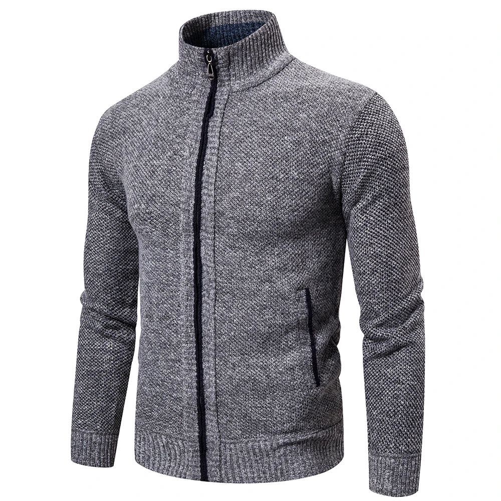 Men thick winter cardigan sweater warm fashion outdoor zipper jacket sweater in stock ready to ship