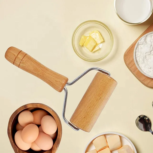 Factory Wholesale Beech Wood Pastry Pizza Rolling Pin for Home Kitchen Baking Pizza Dough Roller