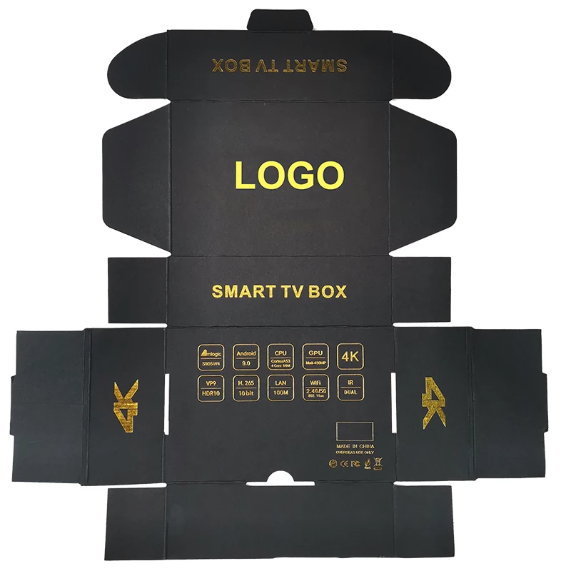 corrugated paper accept customized gold foil printing small black mailing boxes for postal