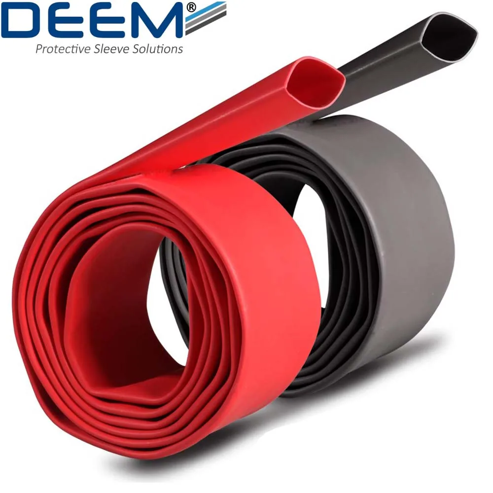 DEEM Black waterproof dual wall heatshrink with glue polyolefin heat shrink tubing for electrical insulation