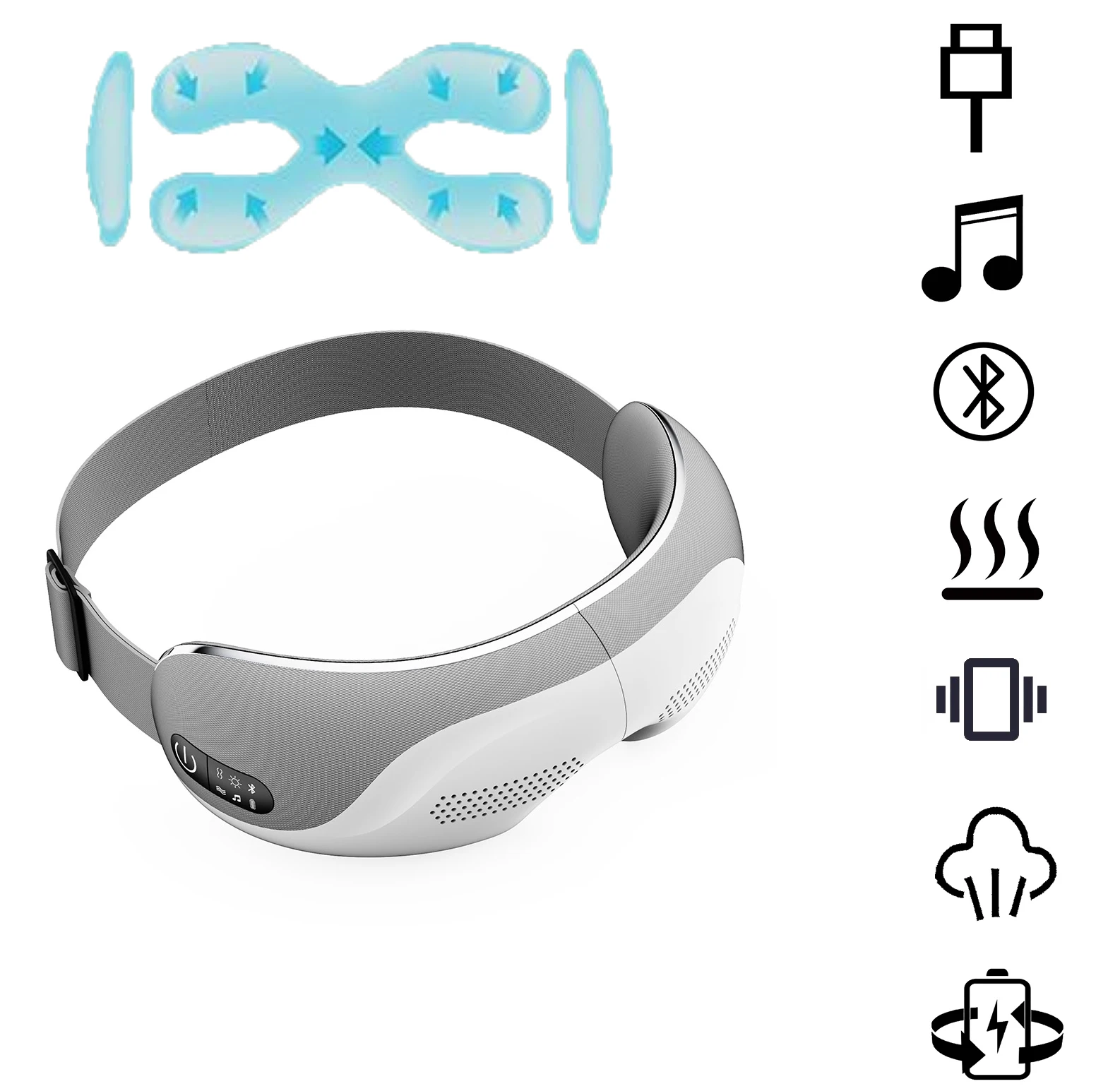 2024 phenitech Smart Eye Massager With Bluetooth Music and Heating to reduce eye strain Visual Eye Massager