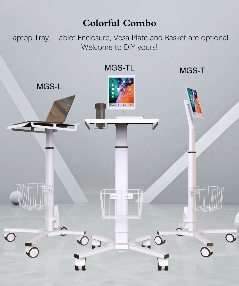 Mobile workstation Laptop cart nurse cart hospital trolley