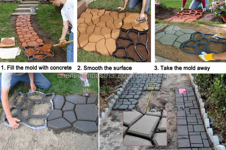 High Quality Home Garden DIY Decorations Walkway Mold Plastic Concrete Paving Molds Factory Price