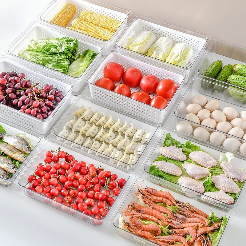 Plastic  Multi-Functional Saver Storage Container With Removable Drain Basket