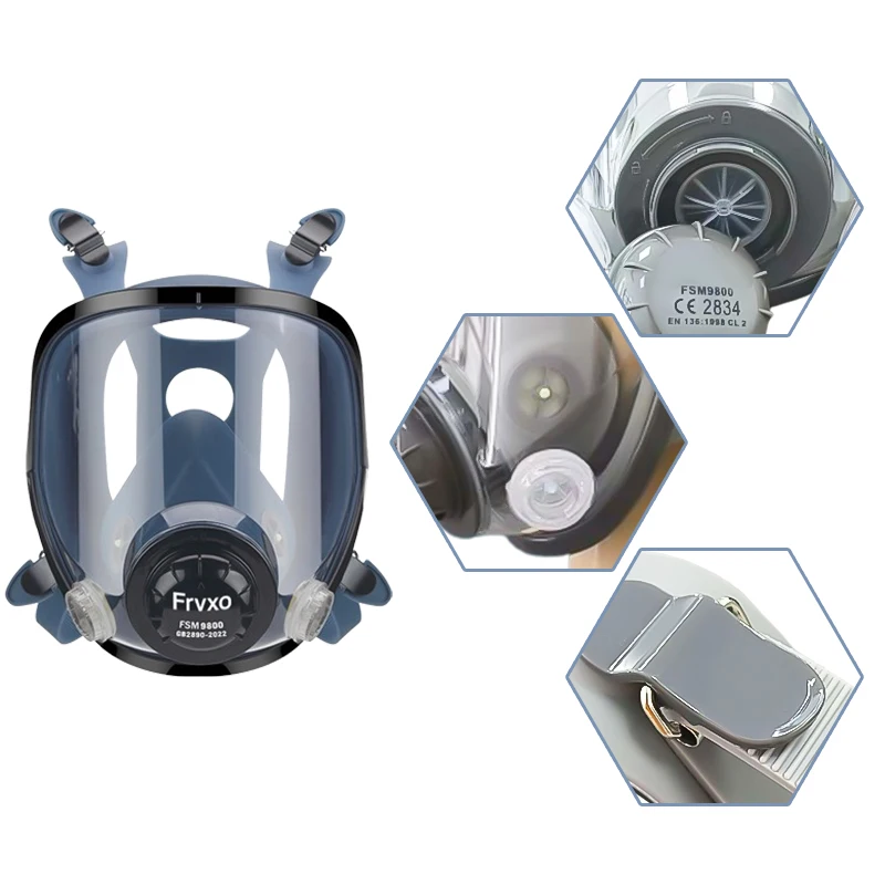 Full gas masks to prevent chemical gases professional chemical full face gas mask respirator
