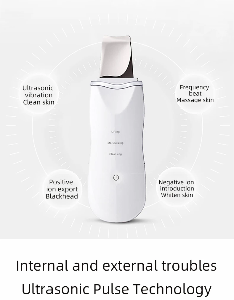 New style Fashional Deep Cleaning Exfoliators Rechargeable Home Use Dead Skin Blackhead Remover Ultrasonic Facial Skin Scrubber