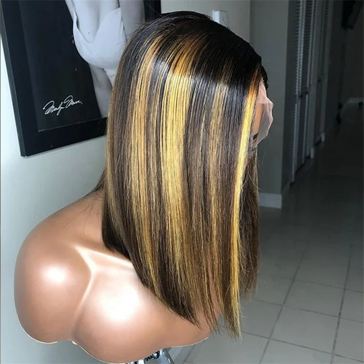 Highlight Wig 5x5 1b Honey Brown Color Straight Bob Human Hair Lace Front Wigs Queen Transparent Hd Full Lace Human Hair Wigs