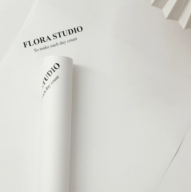 Fall In Color Wholesale Cheap Korean Style Love Printing Fresh Flower Packaging Paper White Simple Bouquet Wrapping Paper