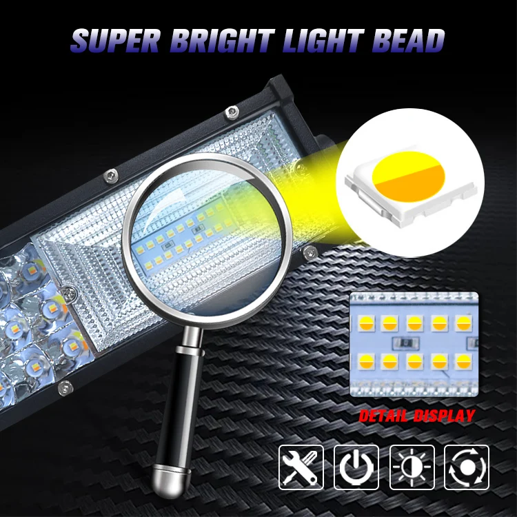high power LED Light Bars 21inch 31inch 42inch 52inch led light bar offroad 270w 405w 540w 675w dual colors work light for truck