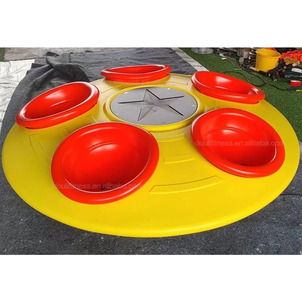 Dream Outdoor Integrated Colorful Seats Inviting Shape Multispinner Carousel Playground Equipment for Children