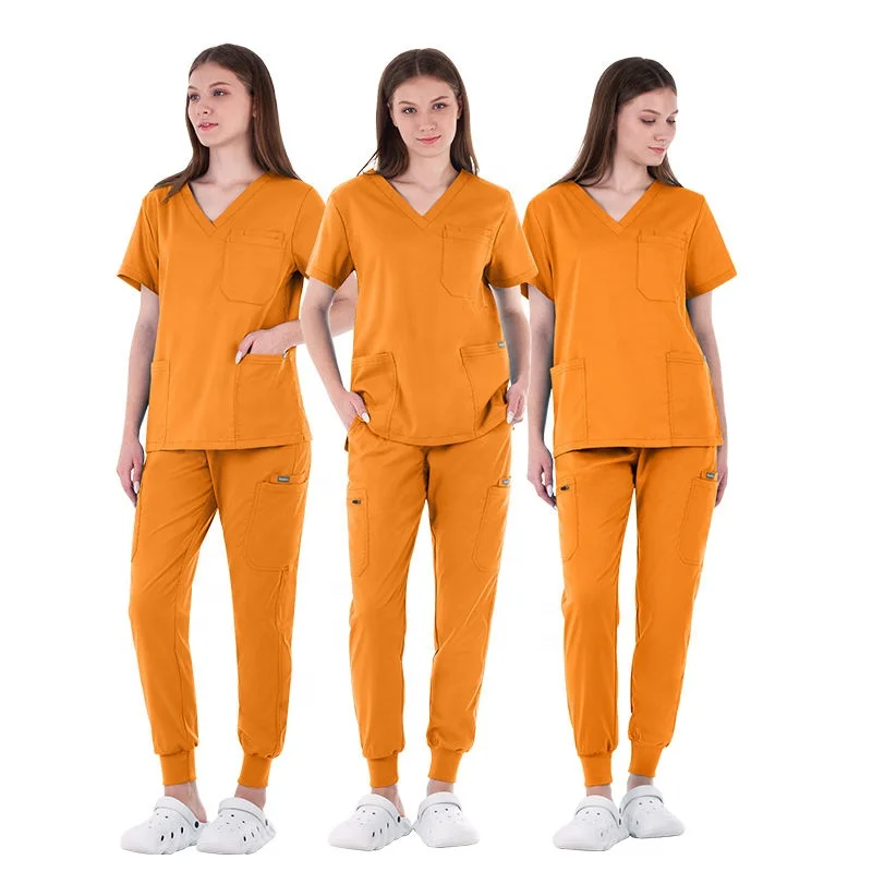 Factory Wholesale Pet Hospital Fashionable Women Doctor Custom Logo Nursing Medical Printing Cartoon Jogger Scrubs Uniforms Sets