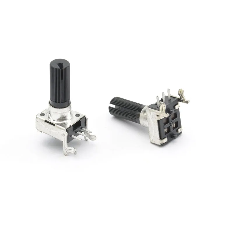 9mm enclosed plastic shaft with longer tube vertical H 6.5mm with retaining pins single rotary potentiometer