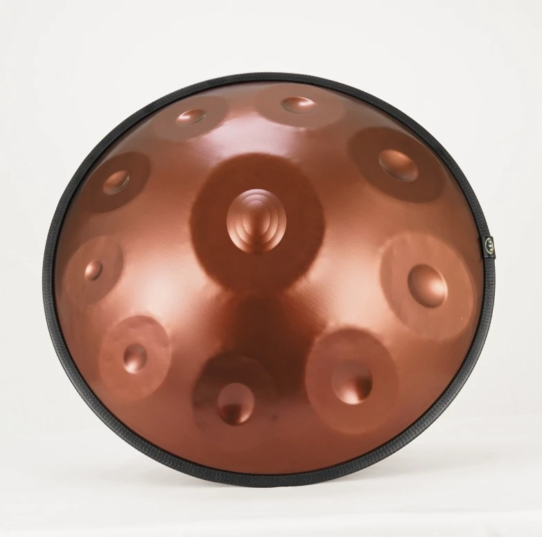 High Level Double Top Handpan Drum Percussion Instrument Factory Steel Handpan Gold 10 Note Drum D Minor Hand Pan with Case