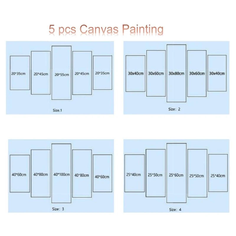 5 панелей большие размеры печать на холсте картина Будды постеры домашний декор настенное искусство