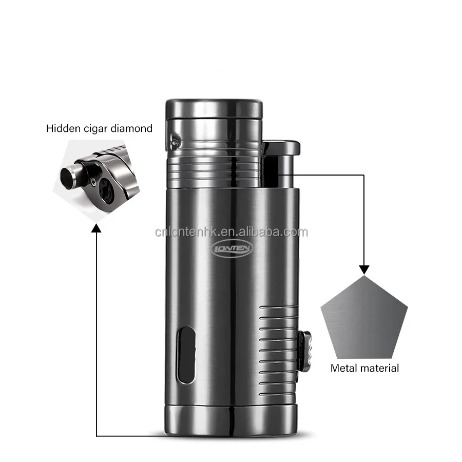 Online Hot Sell Luxury Blue Flame Torch Lighter Metal Jet Flame Cigar lighters