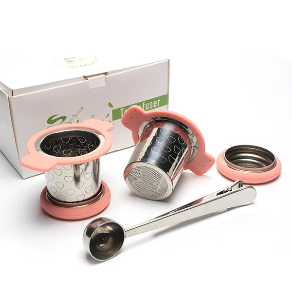 Elegant Stainless Steel Loose Leaf Tea Strainers Set Mesh Reusable Infuser