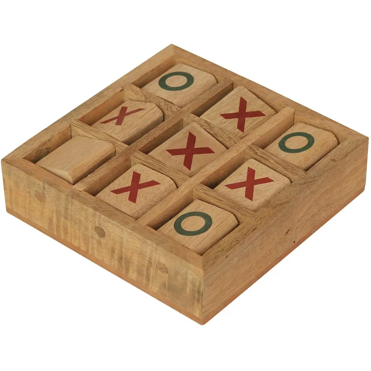 Classic board game set wooden tic-tac-toe game for playing with family