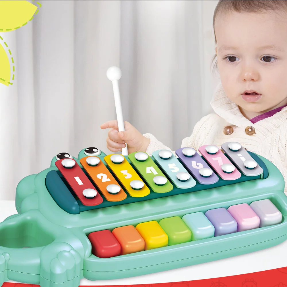 Learning Education Color Cognition Knock Piano Key Toy Musical Instruments Kids Toys 2024 with Lights