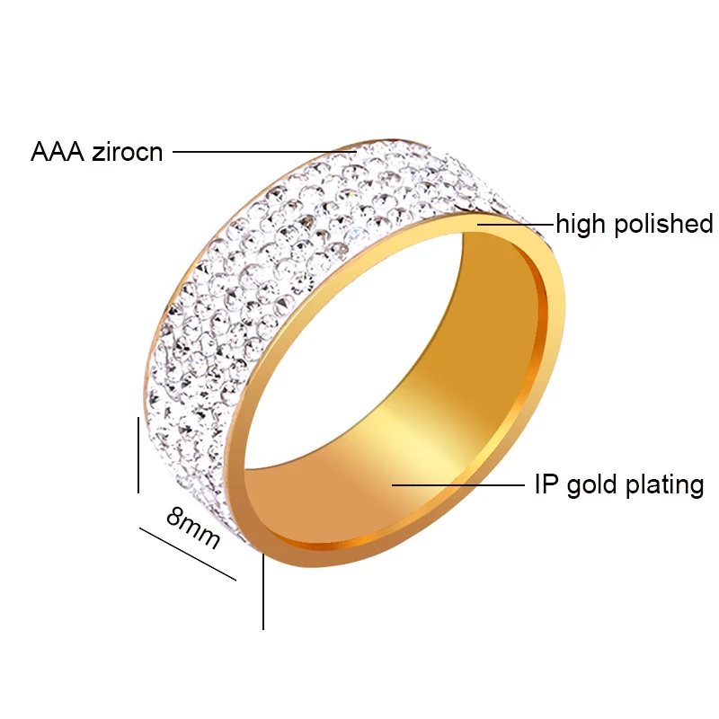 OBE brand  manufacturer  new arrival  8MM wide  wholesale  cheap crystal crystal ring