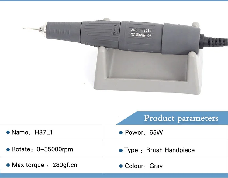 65W 35000RPM Handle Electric Dental Champion 3 type micromotor Nail Drill Polish Machine Manicure Nail Drill Set