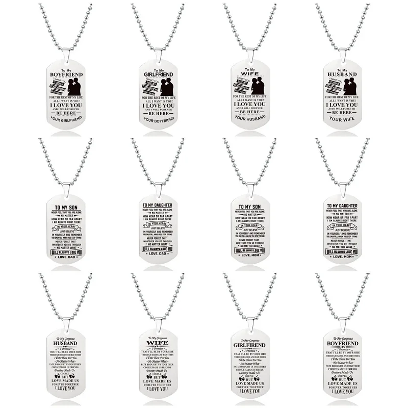 LWD60327 Stainless To Granddaughter Grandson Grandma Grandpa Daughter Son Dad Nephew Niece Best Friend Sister Family Necklaces