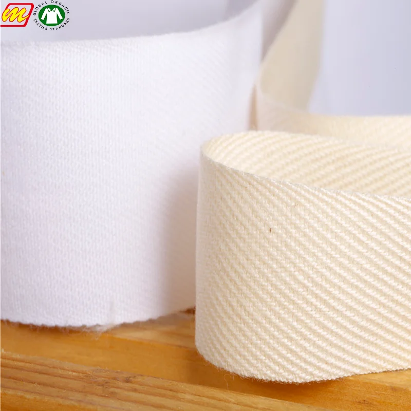Manufacturer Custom Organic Cotton Webbing Tape And Organic Cotton Ribbon In Guangdong China