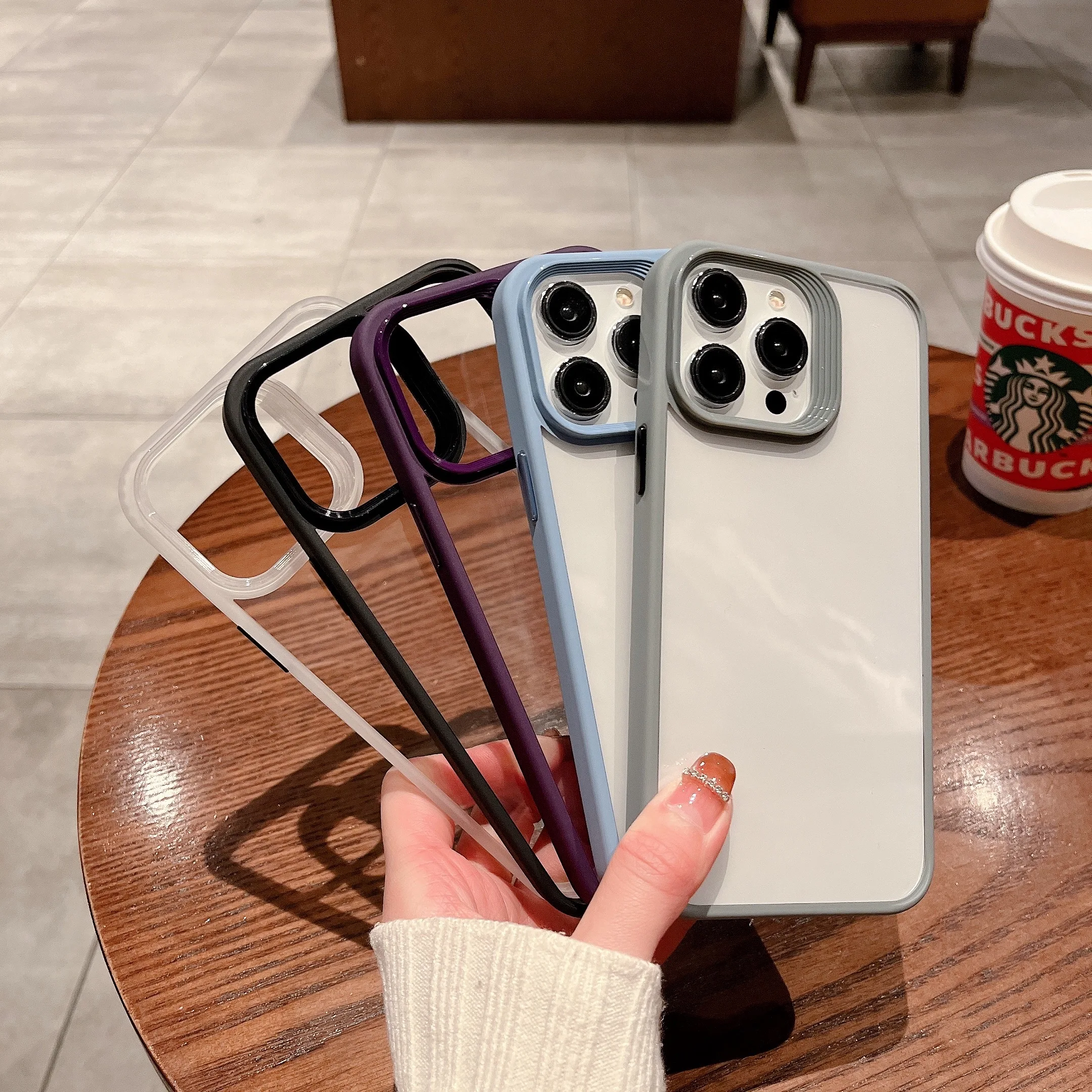 Premium Quality Phone Cover PC hard Cell Phone Case for iPhone 14 pro max 13 12  PRO With Dustproof Net