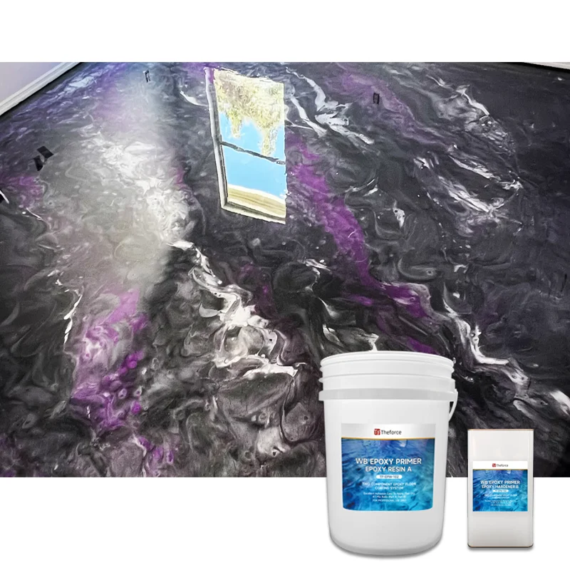 Metallic epoxy floors coating for epoxy floor paint sealing primer Colorless transparent liquid paint coating 4:1 resin paint