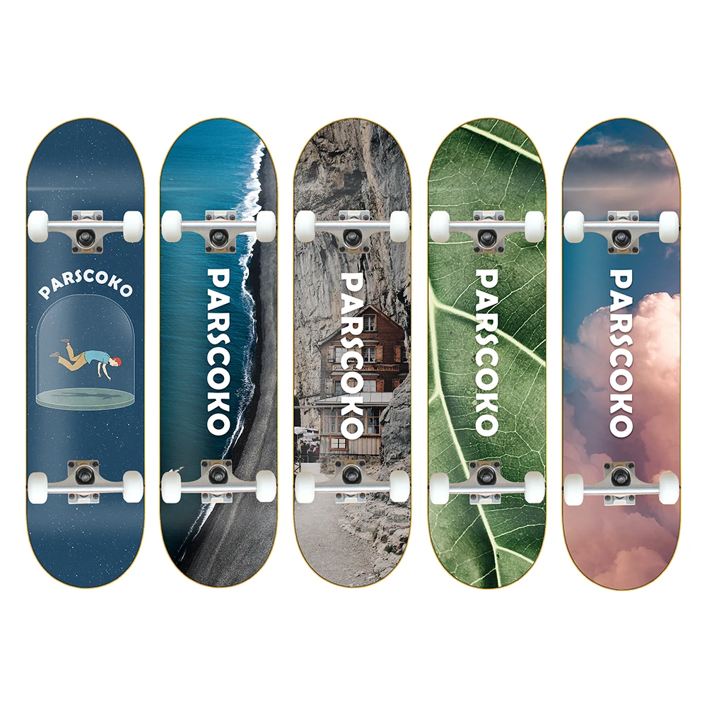 professional waterproof skateboard blank deck oem factory northeast / canadian maple 7 ply skate board