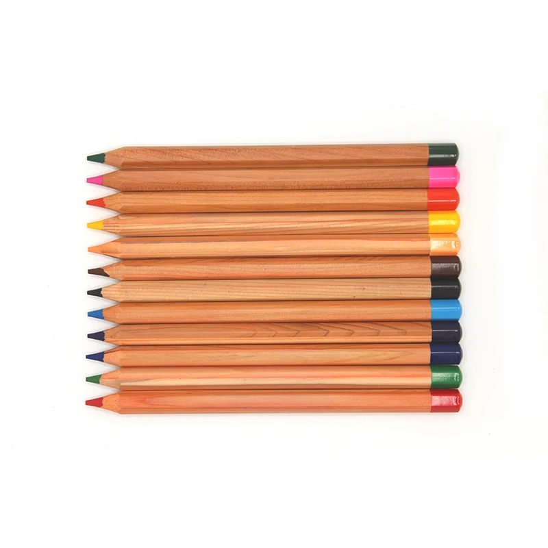 High Quality Hexagonal Colored Pencils Set Big Jumbo Cedar Wood Colour Pencils Wholesale