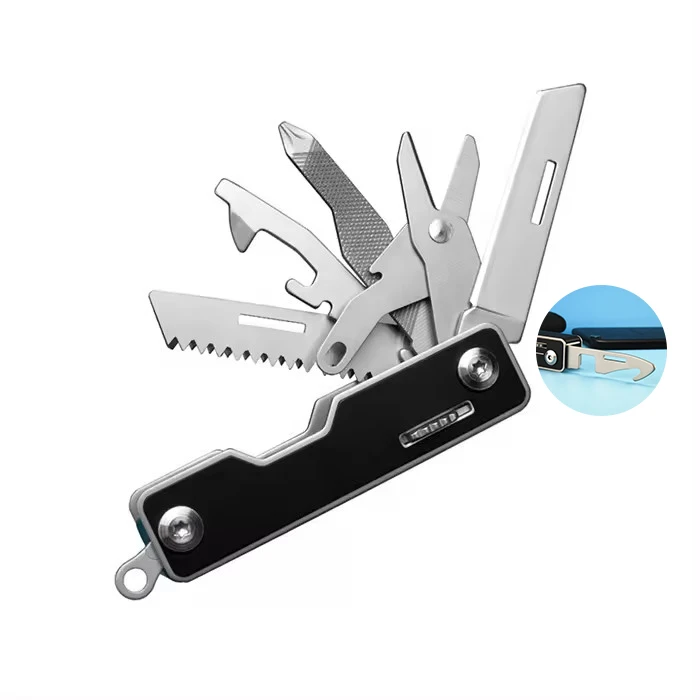 Foldable Pocket Multi Knife, 10-in-1 Multitools Pocket Knife for Camping Hiking Multi Function Survival Tool