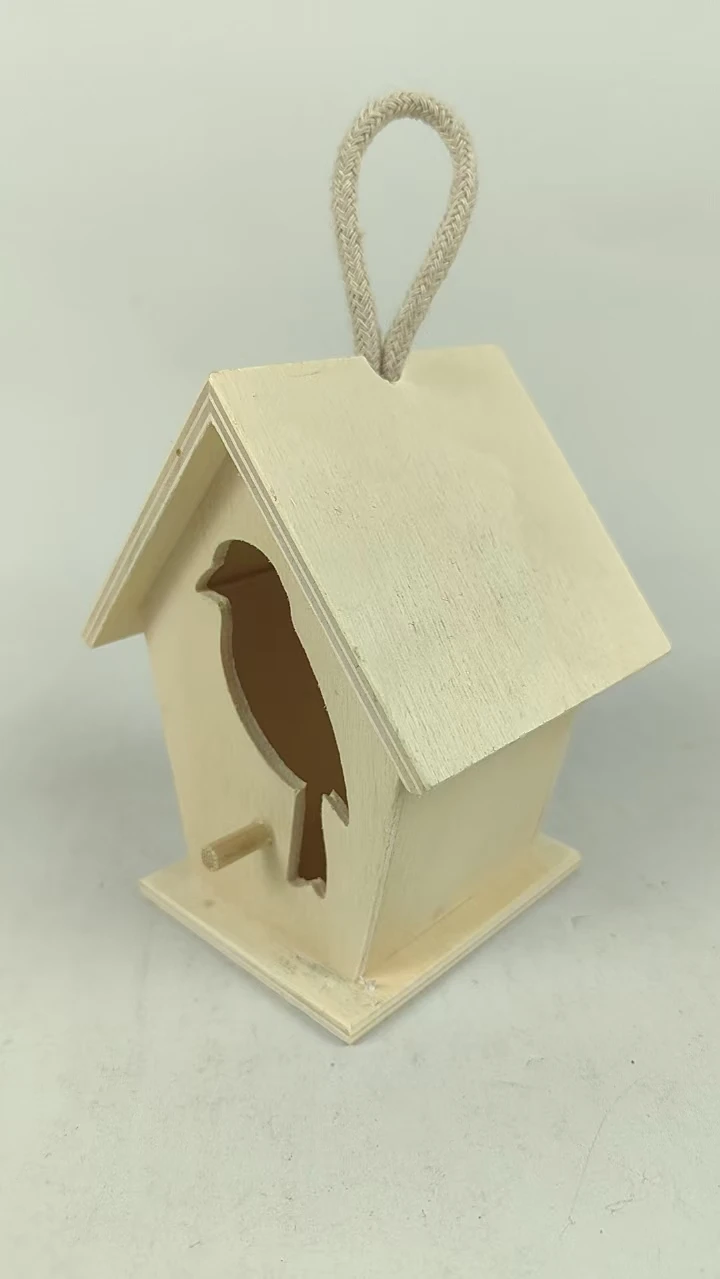 Customized DIY Wooden Bird Cage and Decorative Bird House Art House Sparrow Model Pine and Plywood Lovely Home Decor