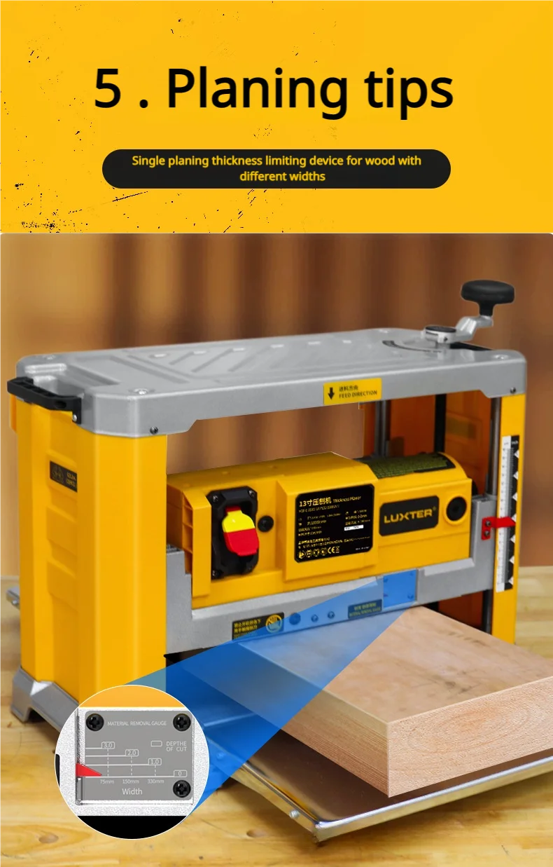 Upgraded desktop planer multifunctional automatic wood planing 13 inch woodworking planer portable electric planer